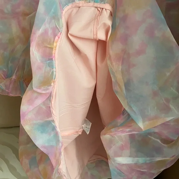 SHEIN Pink and Pastel Puff Sleeve Bubble Dress - Picture 5 of 6